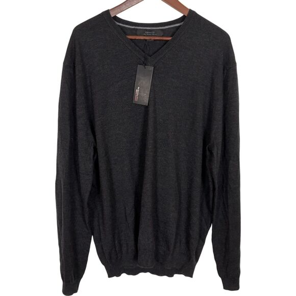 NWT Express Fine Italian Merino Wool Sweater Gray Men's XL - Picture 1 of 5